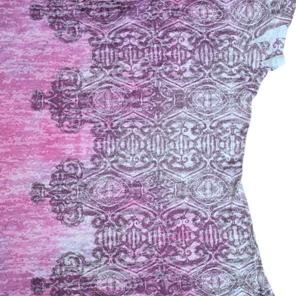 Prana XL Pink Purple Graphic Yoga Hiking Tee Boho Athleisure USA - Picture 4 of 5